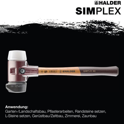 HALDER Marteau de protection SIMPLEX Tête-D. 80mm Longueur 490 Tête-B.175mm ( 8002360753 )