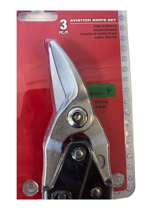 Milwaukee tin snips set 3 pcs. 260 mm cutting direction left / right / straight ( 48224533 )