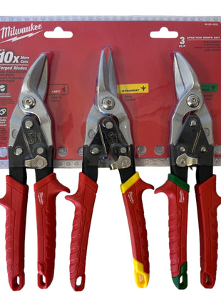 Milwaukee tin snips set 3 pcs. 260 mm cutting direction left / right / straight ( 48224533 )