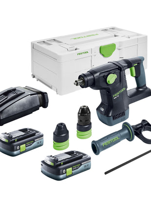 Festool KHC 18 EB-Basic martillo combinado a batería 18 V 2,6 J SDS-Plus sin escobillas + 2x batería 4,0 Ah + cargador + systainer