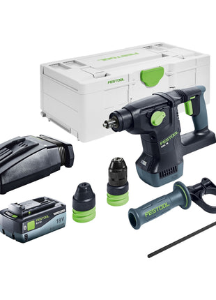 Festool KHC 18 EB-Basic akumulatorowy młot kombi 18 V 2,6 J SDS-Plus bezszczotkowy + 1x akumulator 8,0 Ah + ładowarka + systainer