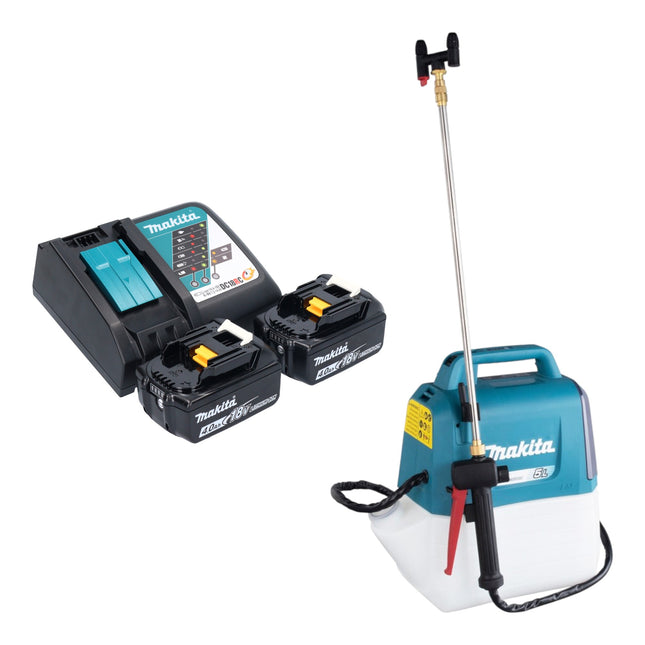 Spruzzatore a pressione a batteria Makita DUS 054 RM2 18 V 5,0 l 3,0 bar + 2x batteria ricaricabile 4,0 Ah + caricabatterie