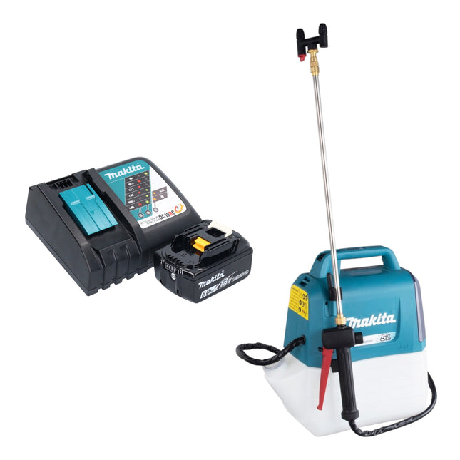 Spruzzatore a pressione a batteria Makita DUS 054 RG 18 V 5,0 l 3,0 bar + 1x batteria ricaricabile 6,0 Ah + caricabatterie