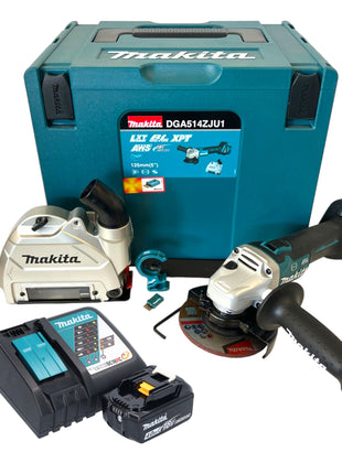 Makita DGA 514 RM1JU1 Cordless angle grinder 18 V 125 mm brushless + 1x battery 4.0 Ah + charger + Makpac