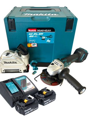 Makita DGA 514 RMJU1 Akku Winkelschleifer 18 V 125 mm Brushless + 2x Akku 4,0 Ah + Ladegerät + Makpac