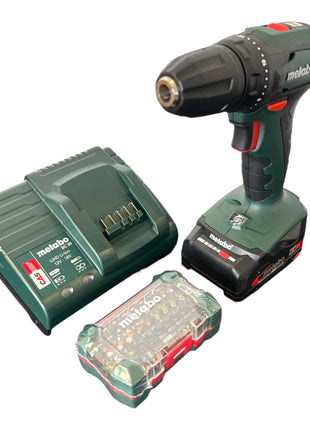 Zestaw akumulatorowych wiertarko-wkrętarek Metabo BS 18 18 V 48 Nm ( 602207580 ) + 1x akumulator 2,0 Ah + ładowarka + pojemnik na bity + torba