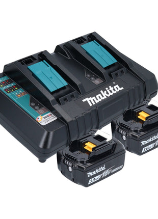 Makita DKT 360 PF2 Akku Wasserkocher 36 V ( 2x 18 V ) 0,8 L  + 2x Akku 3,0 Ah + Doppelladegerät