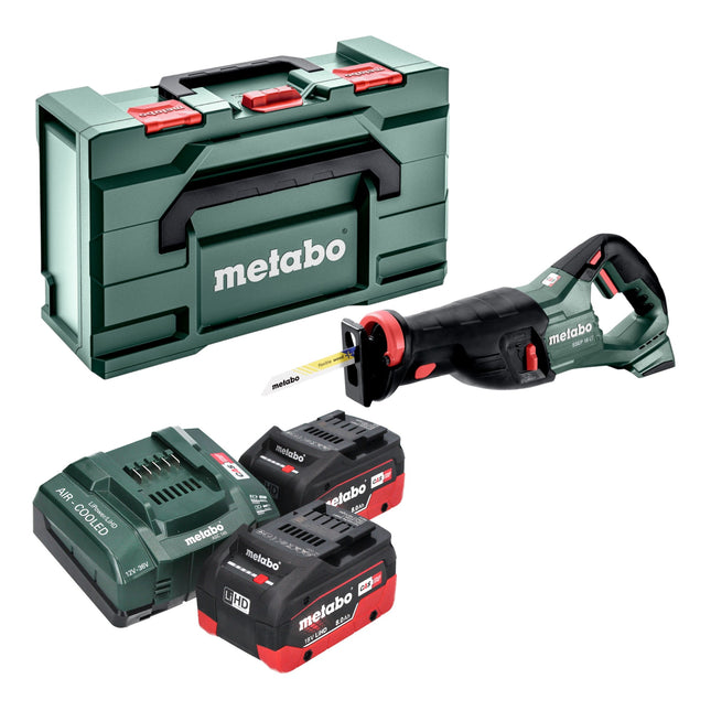 Metabo SSEP 18 LT sega alternativa a batteria 18 V 32 mm + 2x batteria LiHD 8,0 Ah + caricatore + metabox