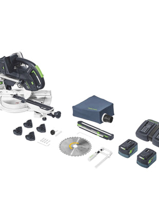 Festool KSC 60 EB-Basic KAPEX Tronçonneuse sans fil 18 V / 36 V 216 mm Brushless + 2x batterie 5,0 Ah + chargeur double