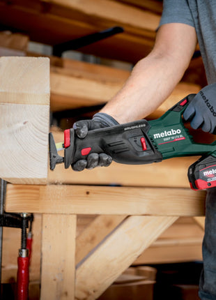 Sierra sable de batería Metabo SSEP 18 LT BL 18 V 32 mm sin escobillas + 1x batería LiHD 5,5 Ah - sin cargador