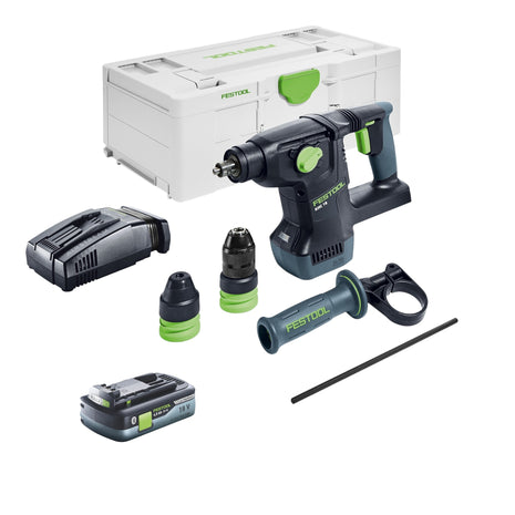 Festool KHC 18 EB-Basic martillo combinado a batería 18 V 2,6 J SDS-Plus sin escobillas + 1x batería 4,0 Ah + cargador rápido + systainer