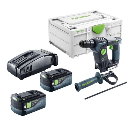 Festool BHC 18-Basic cordless hammer drill 18 V 1.8 J SDS Plus Brushless + 2x rechargeable battery 5.0 Ah + quick charger + systainer