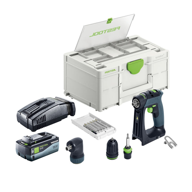Festool CXS 18-Basic-Set Perceuse-visseuse sans fil 18 V 40 Nm Brushless + 1x batterie 8,0 Ah + chargeur rapide + Systainer