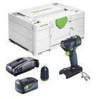 Festool TXS 18-Basic cordless drill driver 18 V 40 Nm brushless + 1x rechargeable battery 5.0 Ah + quick charger + systainer