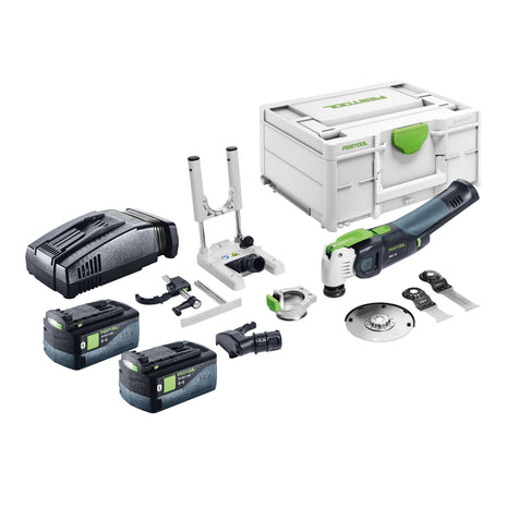 Festool VECTURO OSC 18 E-Basic Set di utensili oscillanti a batteria 18 V Starlock Max Brushless + 2x batteria ricaricabile 5,0 Ah + caricatore rapido + systainer