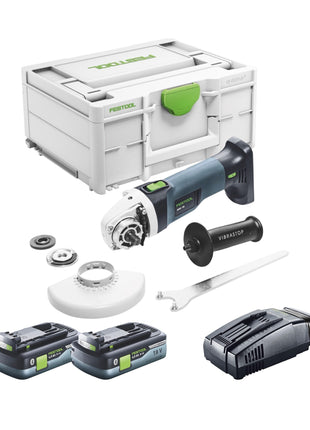 Festool AGC 18-125 EB-Basic cordless angle grinder 18 V 125 mm brushless + 2x battery 4.0 Ah + quick charger + systainer