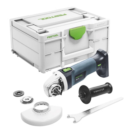 Smerigliatrice angolare a batteria Festool AGC 18-125 Basic 18 V 125 mm brushless + 2x batteria 8,0 Ah + caricatore rapido + systainer