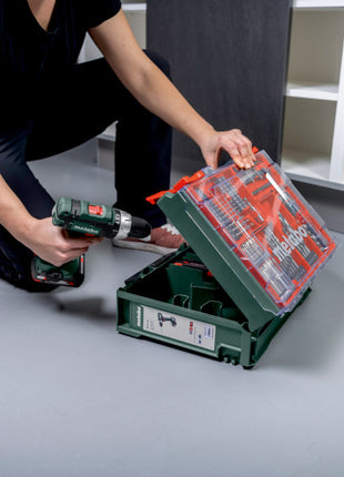 Metabo SB 18 L Set akumulatorowa wiertarko-wkrętarka udarowa 18 V 50 Nm ( 602317710 ) + 2x akumulator 2,0 Ah + ładowarka + 78-częściowy warsztat mobilny + walizka