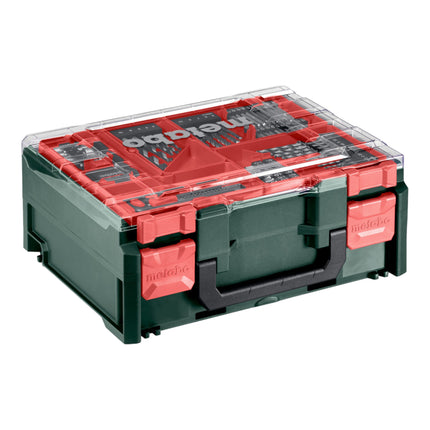 Metabo SB 18 L Set trapano a percussione a batteria 18 V 50 Nm ( 602317710 ) + 2x batteria ricaricabile 2,0 Ah + caricatore + 78 pezzi officina mobile + valigetta