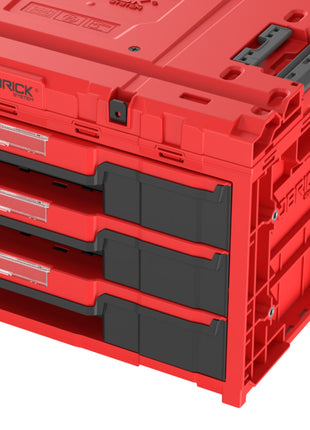 Qbrick System ONE Drawer 3 Toolbox 2.0 Caja de herramientas Ultra HD Roja 587 x 380 x 340 mm 27 l con tres cajones