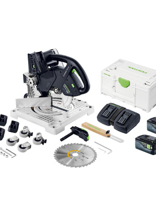 Festool SYMC 70 EB-Basic SYMMETRIC akumulatorowa pilarka do formowania 36 V ( 2 x 18 V ) 216 mm + 2x akumulator 5,0 Ah + podwójna ładowarka + Systainer