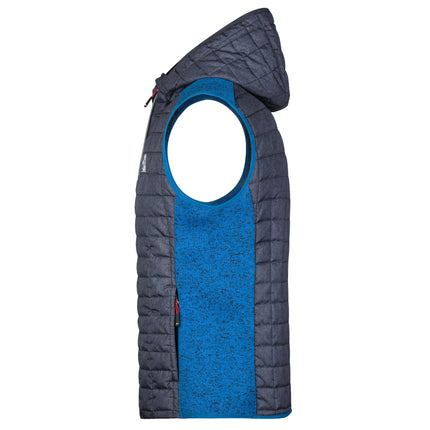 L-Boxx Gilet Hybride en Tricot Polaire Hommes - royal melange / anthracite melange Taille S