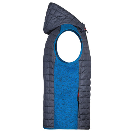 L-Boxx Gilet Hybride en Tricot Polaire Hommes - royal melange / anthracite melange Taille S