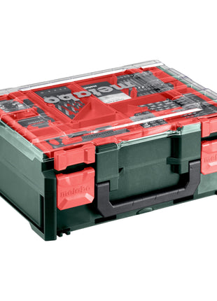 Metabo BS 18 Set trapano avvitatore a batteria 18 V 48 Nm ( 602207710 ) + 2x batteria 2,0 Ah + caricatore + 74 pezzi officina mobile + valigetta