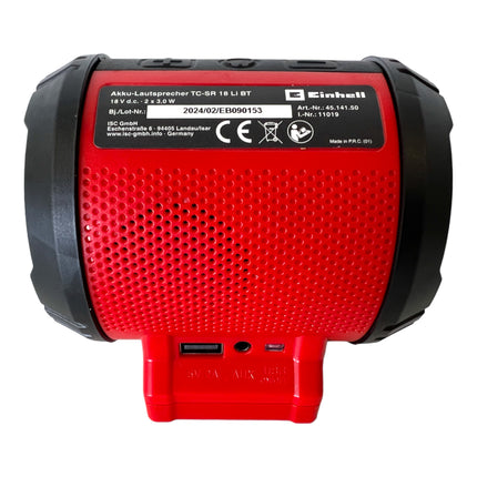 Einhell TC-SR 18 Li BT - Altoparlante cordless Solo ( 4514150 ) 18 V Bluetooth AUX Solo - senza batteria, senza caricatore