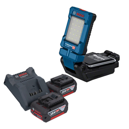 Bosch GLI 18V-800 Lampada professionale a batteria 18 V 800 lm + 2x batteria ricaricabile 4,0 Ah + caricatore