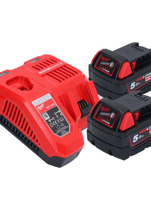 Milwaukee M18 ONEFLT-502X Cordless Lockbolt Tool 18 V 4.8 / 6.4 / 9.53 mm ( 4933478638 ) + 2x rechargeable battery 5.0 Ah + charger + HD box