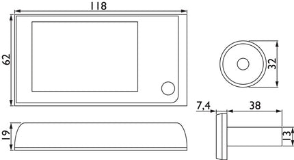 Visore digitale per porte 8991 ( 3000267276 ) metallo / plastica 38 mm / 116 mm