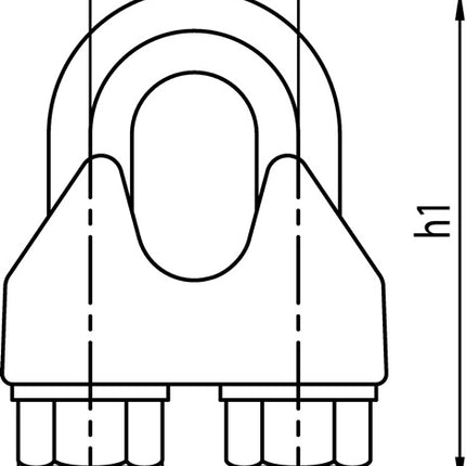 Morsetto per fune metallica di sicurezza DIN 1142-EN 13411-5 ( 1000120146 ) Filettatura zincata M6