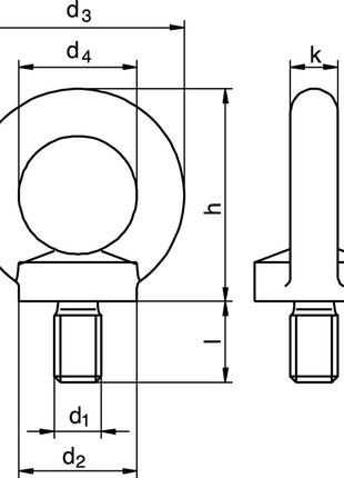 Eyebolt DIN 580 ( 5000601201 ) Thread M8 galvanised