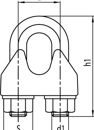 Safety wire rope clamp DIN 1142-EN 13411-5 ( 1000120149 ) M8 galvanised thread