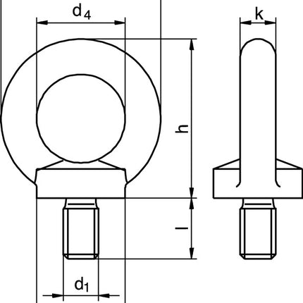 Golfare DIN 580 ( 5000601200 ) Filetto M6 zincato