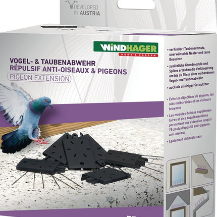 Windhager repellente per uccelli e piccioni ( 4000818601 ) protezione fino a 75 cm, 30 punte