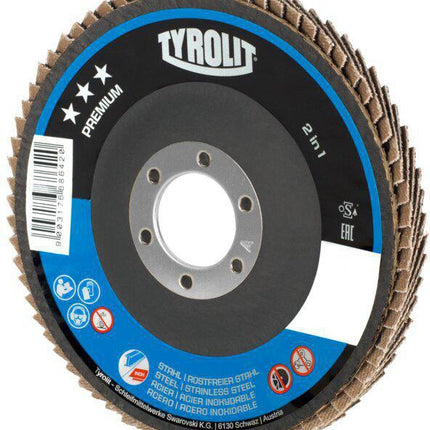 Tyrolit Fächerscheibe PREMIUM ( 4000845931 ) Ø 125 mm Körnung 60 gekröpft