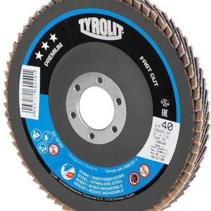 Tyrolit Fächerscheibe PREMIUM FASTCUT ( 8000756289 ) Ø 125 mm Körnung 60 gekröpft