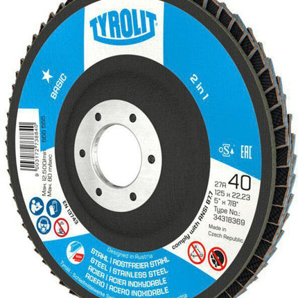 Tyrolit disque à lamelles BASIC ( 8000757507 ) Ø 125 mm grain 40 coudé