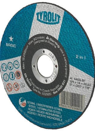 Tyrolit cutting disc BASIC ( 8000757599 ) D125x1mm straight bore 22.23 mm