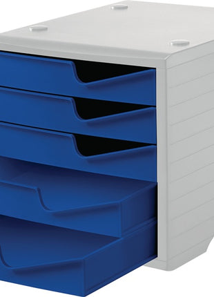 styro storage box ( 9000493474 ) 5 drawers grey/blue