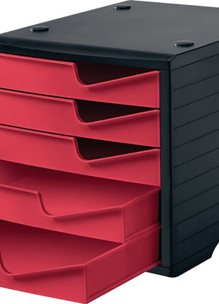 styro storage box ( 9000493479 ) 5 drawers black/cranberry