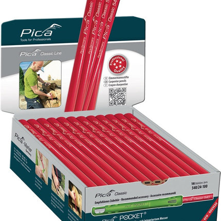 Matita da falegname Pica Classic 540 ( 4000871345 ) lunghezza 24 cm non temperata