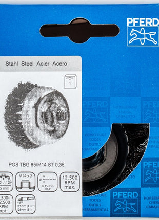 PFERD cup brush POS TBG ST ( 8000435481 ) Ø 65 mm M14 wire thickness 0.35 mm