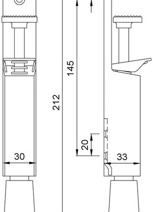 Uchwyt drzwiowy KWS 1082.02 ( 3000255915 ) lakierowany w kolorze srebrnym aluiminium Mocowanie drzwi