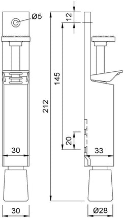 KWS Türfeststeller 1082.02 ( 3000255915 ) Aluiminium silberfarbig lackiert Türmontage