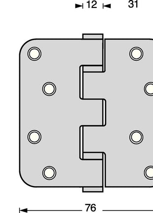 Bisagra de puerta con rodamiento de bolas Intersteel (3000255607) pasador extensible mate redondeado de acero inoxidable