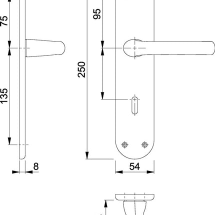 Set di ristrutturazione Hoppe Tôkyô 1710/3334 ( 8000348502 ) Alluminio F1 distanza 72 mm