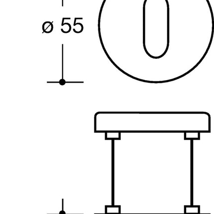 HEWI Coppia di rosette a chiave 306.23PB 90 ( 3000207799 ) Plastica 90 tonda